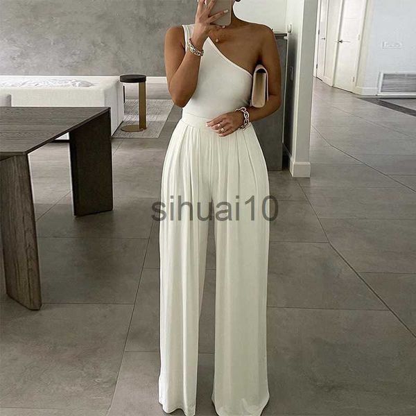 women's pants capris 2022 summer women fashion one shoulder club romper bodysuit elegant wide leg jumpsuit office lady casual ovealls j, Black;white
women's pants capris 2022 summer women fashion one shoulder club romper bodysuit elegant wide leg jumpsuit office lady casual ovealls j, Black;white