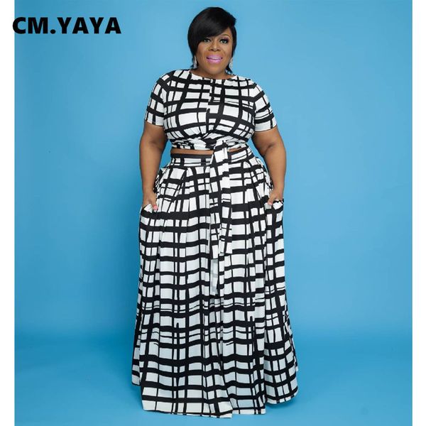 women's plus size pants cmyayaya plain two piece fashion tie tshirt and maxi skirts matching set street retro 230705, Black
women's plus size pants cmyayaya plain two piece fashion tie tshirt and maxi skirts matching set street retro 230705, Black