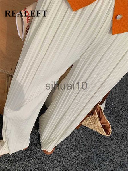 women's pants capris realeft 2022 new pleated wide leg women's pants summer elegant high waist knitted female straight casual loos, Black;white
women's pants capris realeft 2022 new pleated wide leg women's pants summer elegant high waist knitted female straight casual loos, Black;white