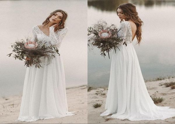 beach country wedding dresses aline chiffon lace vneck with long sleeves illusion bodice backless draped bridal gowns7273212, White
beach country wedding dresses aline chiffon lace vneck with long sleeves illusion bodice backless draped bridal gowns7273212, White