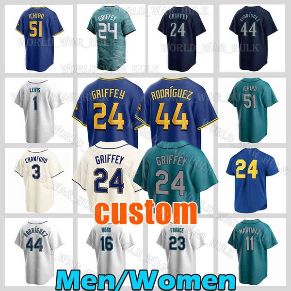 24 ken griffey jr. jersey 44 julio rodriguez baseball seattles 36 logan gilbert suzuki ichiro 3 jp crawford cal raleigh ty france mariners, Blue;black
24 ken griffey jr. jersey 44 julio rodriguez baseball seattles 36 logan gilbert suzuki ichiro 3 jp crawford cal raleigh ty france mariners, Blue;black