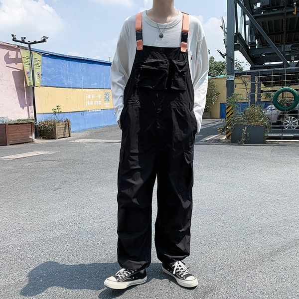 suspenders jumpsuit pants men summer overalls ins loose straps casual pockets oversize streetwear solid man clothing, Black
suspenders jumpsuit pants men summer overalls ins loose straps casual pockets oversize streetwear solid man clothing, Black