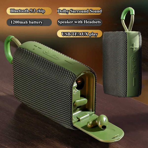 Image of Portable Speakers Mini Wireless Speaker Portable Audio in Headset Bluetooth 5.3 Speaker Music Player Support Card AUX FM R230705