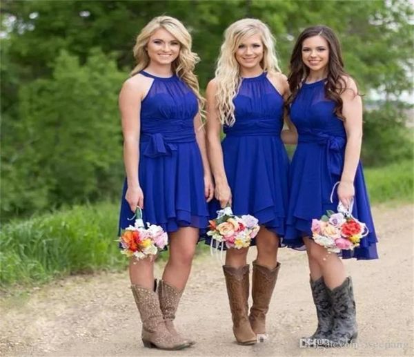 modest short bridesmaid dresses royal blue halter neck knee length ruffle chiffon plus size country wedding guest party dress5021286, White;pink
modest short bridesmaid dresses royal blue halter neck knee length ruffle chiffon plus size country wedding guest party dress5021286, White;pink