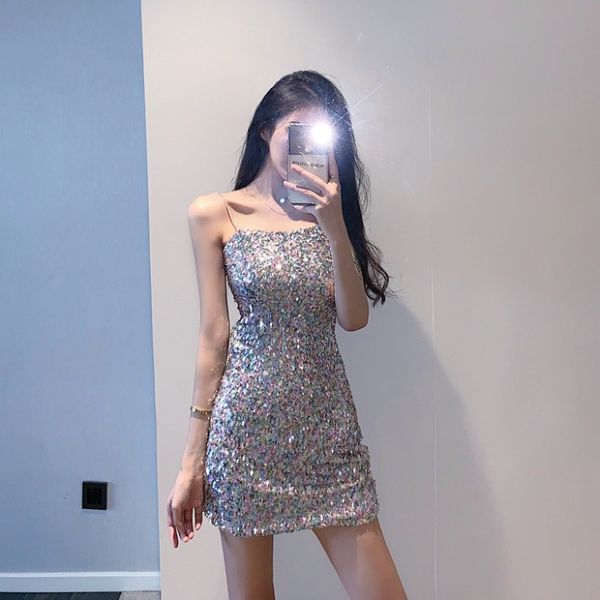 casual dresses western one-line shoulder dress glitter sequin sheath halter dress woman, Black;gray
casual dresses western one-line shoulder dress glitter sequin sheath halter dress woman, Black;gray