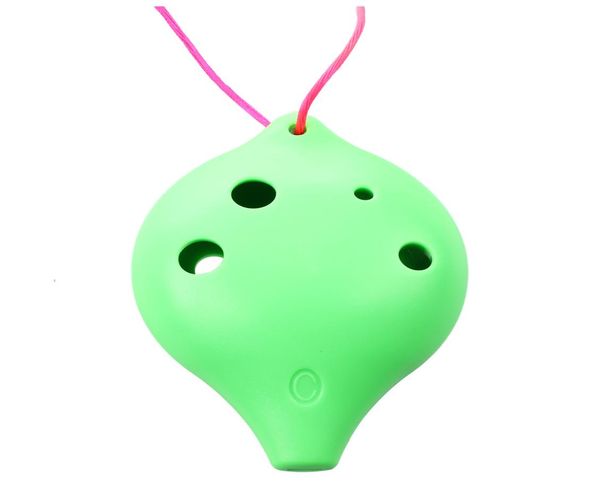ocarina ceramic 6 hole alto c musical wind instrutment gift legend of time flute green2943413
