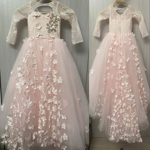 2023 lovely pink flower girls dresses jewel neck tulle lace beads long sleeves floor length 3d floral kids birthday girl pageant gowns real, White;blue
2023 lovely pink flower girls dresses jewel neck tulle lace beads long sleeves floor length 3d floral kids birthday girl pageant gowns real, White;blue