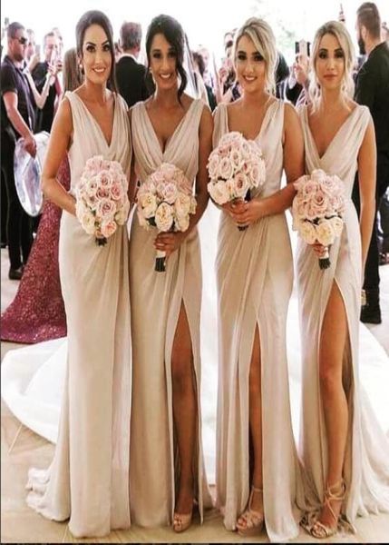 sheath chiffon champagne bridesmaid dresses long split front elegant evening formal gown 20185118386, White;pink
sheath chiffon champagne bridesmaid dresses long split front elegant evening formal gown 20185118386, White;pink