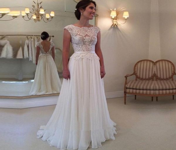 selling custom made a line wedding dresses vestido de noiva casamento chiffon lace see through backless bridal gown robe de ma6450228, White
selling custom made a line wedding dresses vestido de noiva casamento chiffon lace see through backless bridal gown robe de ma6450228, White