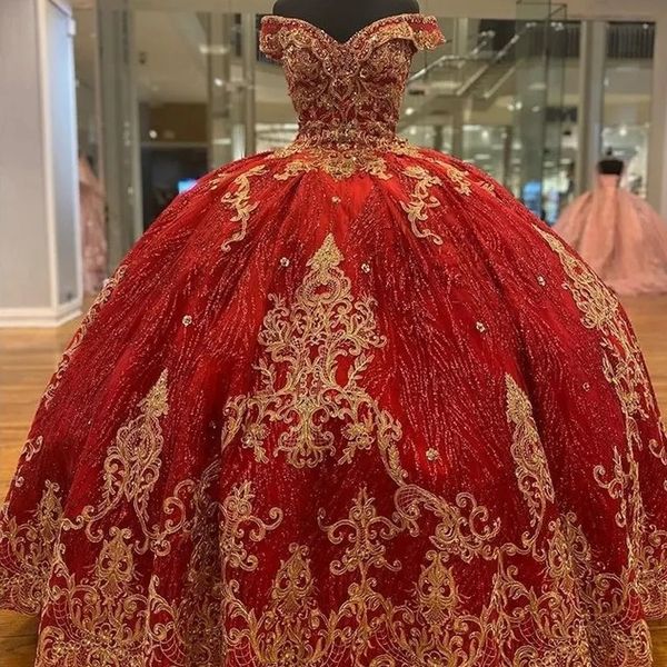 red shiny ball gown quinceanera dresses gold appliques beaded off the shoulder sweet 16 dress pageant gowns vestido de 15 anos, Blue;red
red shiny ball gown quinceanera dresses gold appliques beaded off the shoulder sweet 16 dress pageant gowns vestido de 15 anos, Blue;red