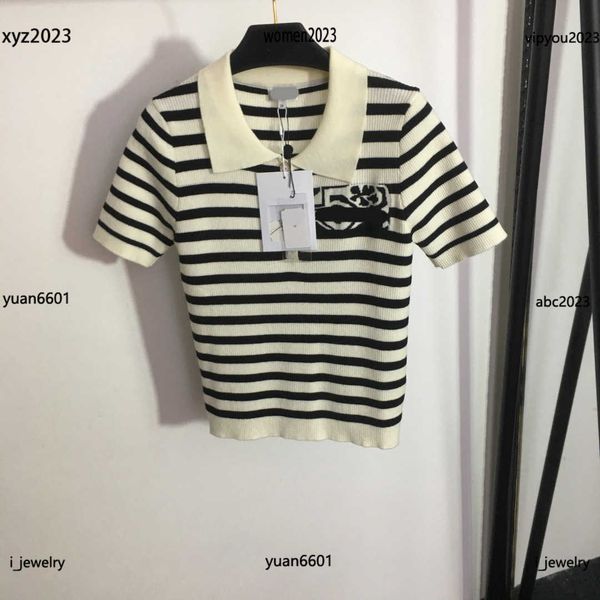 designer clothes women short sleeve knit fashion polo girl sweater stripe design lapel pullover luxurious #multiple product, White
designer clothes women short sleeve knit fashion polo girl sweater stripe design lapel pullover luxurious #multiple product, White