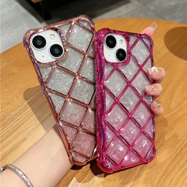 luxury shining 3d rhombus grid woven glitter clear phone case for iphone 14 13 12 11 pro max xs xr 14 soft silicone back cover
luxury shining 3d rhombus grid woven glitter clear phone case for iphone 14 13 12 11 pro max xs xr 14 soft silicone back cover