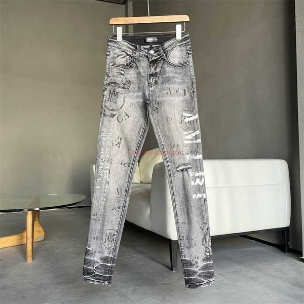 designer clothing amires jeans denim pants highgrade amies fashion brand gray cow graffiti letters washed to make old holes stretch slim men, Blue
designer clothing amires jeans denim pants highgrade amies fashion brand gray cow graffiti letters washed to make old holes stretch slim men, Blue