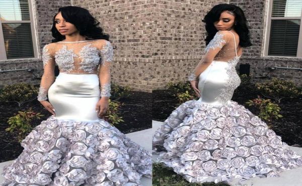 charming silver 2020 prom dresses 3d flowers mermaid illusion long sleeves lace appliques south african party evening dresses2121061, Black
charming silver 2020 prom dresses 3d flowers mermaid illusion long sleeves lace appliques south african party evening dresses2121061, Black
