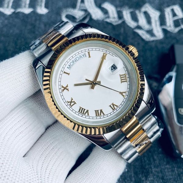 man designer watch automatic mechanical watches 41mm stainless steel waterproof gold watch classic wristwatches montre de luxe, Slivery;brown
man designer watch automatic mechanical watches 41mm stainless steel waterproof gold watch classic wristwatches montre de luxe, Slivery;brown