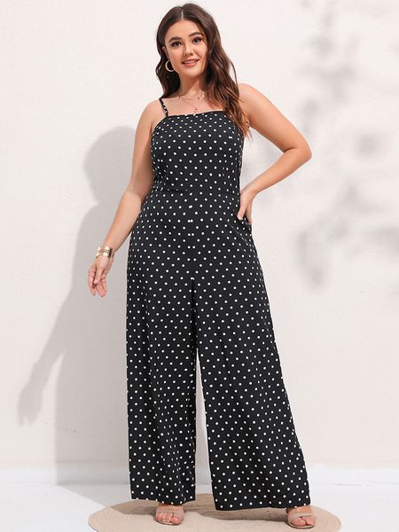 women's plus size pants finjani dotted wide leg cami bodysuit sleeveless spaghetti shoulder straps fashion elegant p230705, Black
women's plus size pants finjani dotted wide leg cami bodysuit sleeveless spaghetti shoulder straps fashion elegant p230705, Black
