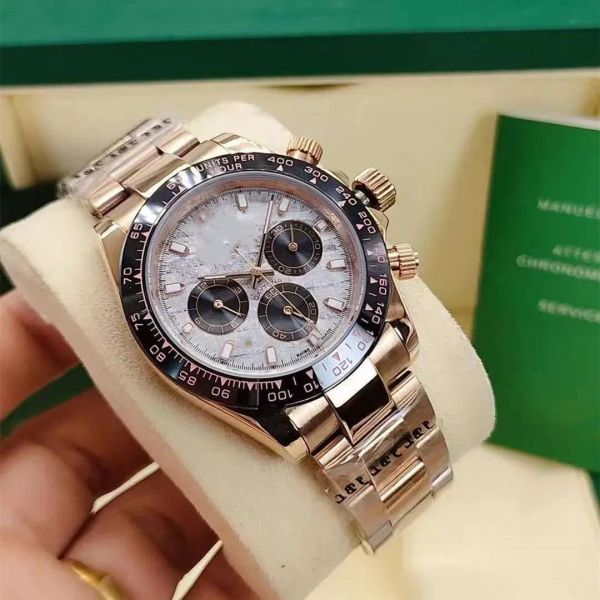 2023 u1 aaa automatic mechanical men's watch luxury designer fashion diamond bezel meteorite face dial folding buckle sapphire daytonas, Slivery;golden
2023 u1 aaa automatic mechanical men's watch luxury designer fashion diamond bezel meteorite face dial folding buckle sapphire daytonas, Slivery;golden