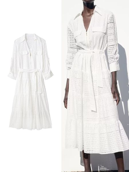 basic casual dresses traf summer women embroidery with belt 2023 hollow out long sleeve zipper fashion a line solid party vestidos 230705, Black;gray
basic casual dresses traf summer women embroidery with belt 2023 hollow out long sleeve zipper fashion a line solid party vestidos 230705, Black;gray