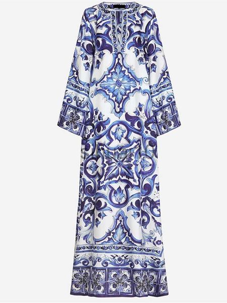 casual dresses autumn runway loose maxi dress women blue and white porcelain flower print bohemian side split long vestidos female robe j230, Black;gray
casual dresses autumn runway loose maxi dress women blue and white porcelain flower print bohemian side split long vestidos female robe j230, Black;gray