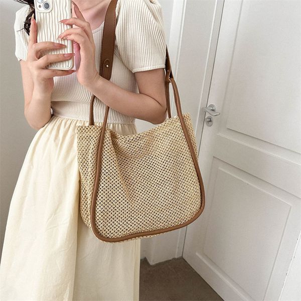 shopping bag composite beach casual large capacity handbag straw handwoven simple hollow out solid color shoulder 230704
shopping bag composite beach casual large capacity handbag straw handwoven simple hollow out solid color shoulder 230704