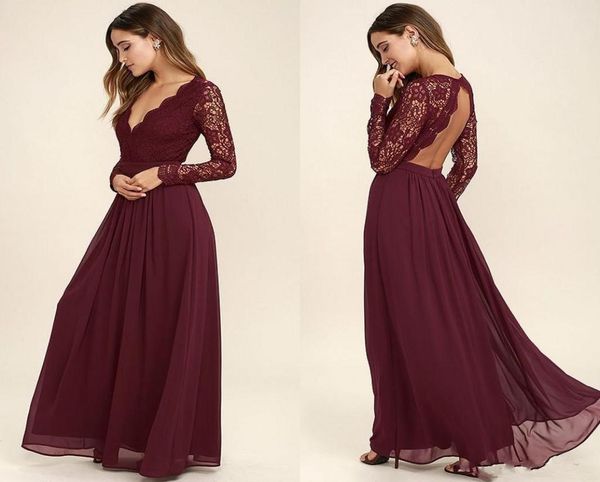 burgundy chiffon bridesmaid dresses long sleeves western country style vneck backless long beach lace wedding party dresses c7549313, White;pink
burgundy chiffon bridesmaid dresses long sleeves western country style vneck backless long beach lace wedding party dresses c7549313, White;pink