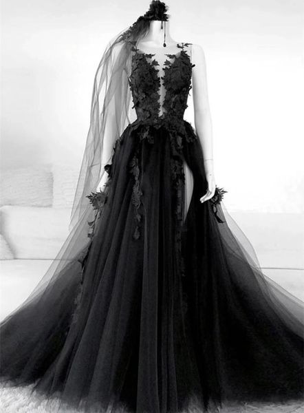 gothic style black lace wedding dresses flower appliques tulle a line backless vintage design 2021 bridal gowns plus size7717757, White
gothic style black lace wedding dresses flower appliques tulle a line backless vintage design 2021 bridal gowns plus size7717757, White
