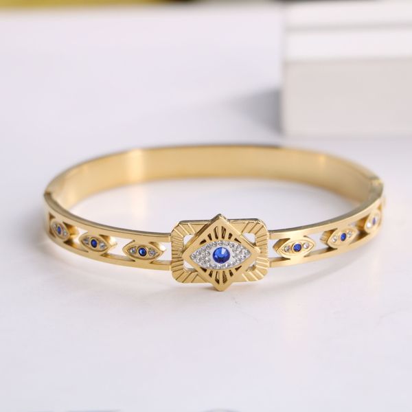 luxury brand gold evil eye bangle bracelet titanium steel jewelry for women gift, Black
luxury brand gold evil eye bangle bracelet titanium steel jewelry for women gift, Black