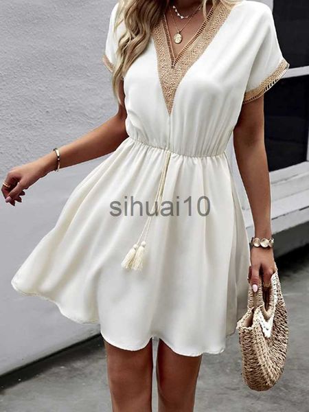 casual dresses women's dresses summer fashion lace stitching v neck loose lace up bohemian vacation woman basic short sleeved vestidos2, Black;gray
casual dresses women's dresses summer fashion lace stitching v neck loose lace up bohemian vacation woman basic short sleeved vestidos2, Black;gray