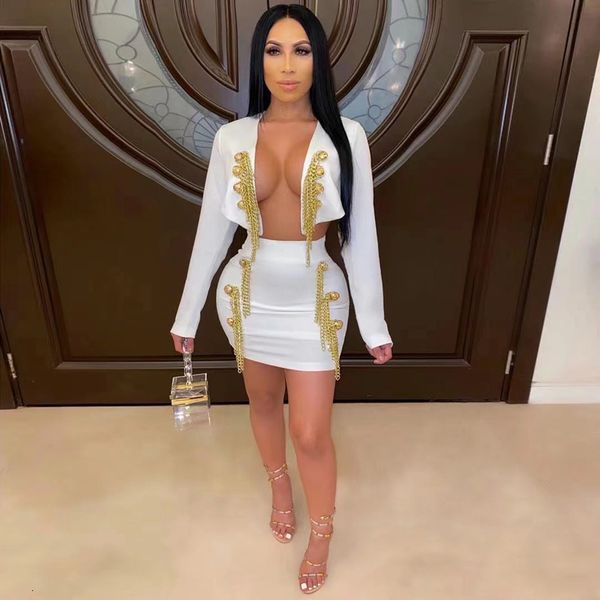 two piece dress black white long sleeve golden chain bandage coat skirt fashion two piece suit celebrity party sets 230705
two piece dress black white long sleeve golden chain bandage coat skirt fashion two piece suit celebrity party sets 230705