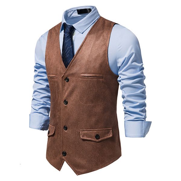men's vests mens vintage suede leather slim fit suit vest hippie casual western cowboy waistcoat men party wedding gilet costume homme, Black;white
men's vests mens vintage suede leather slim fit suit vest hippie casual western cowboy waistcoat men party wedding gilet costume homme, Black;white