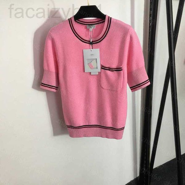women's knits & tees designer 23ss womens clothing womens single pocket striped color match crew neck short sleeve knit clothes 3mx5, White
women's knits & tees designer 23ss womens clothing womens single pocket striped color match crew neck short sleeve knit clothes 3mx5, White