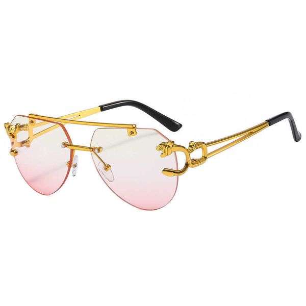 2023 new leopard mirror leg gradient frameless trimmed double beam driving designer sunglasses for women brands, White;black
2023 new leopard mirror leg gradient frameless trimmed double beam driving designer sunglasses for women brands, White;black
