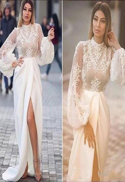 high collar white 2019 evening dresses mermaid lace applique illusion long sleeves formal party gowns side split prom dress6063307, Black;red
high collar white 2019 evening dresses mermaid lace applique illusion long sleeves formal party gowns side split prom dress6063307, Black;red