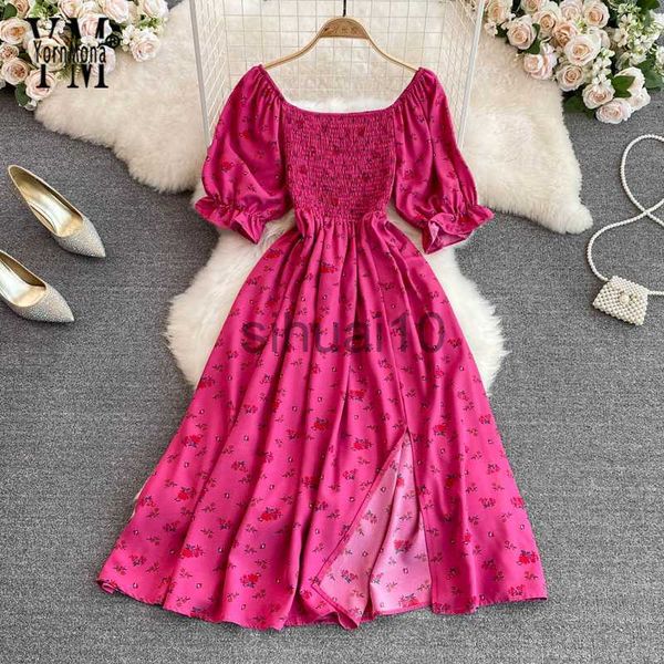 casual dresses yornmona limited 2023 summer floral print women dress korean fashion puff sleeve split long dress lady beach vestidos j23070, Black;gray
casual dresses yornmona limited 2023 summer floral print women dress korean fashion puff sleeve split long dress lady beach vestidos j23070, Black;gray