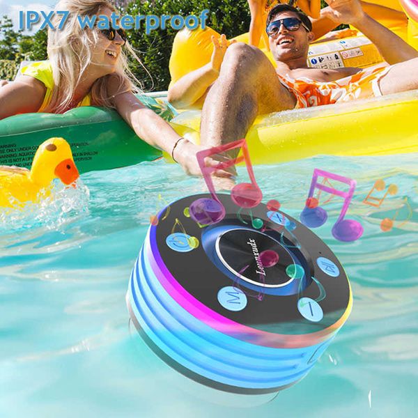 Image of Portable Speakers Waterproof Bluetooth Speaker Bathroom Suction Cup Bass Loudspeaker Wireless Music Player Support FM Handsfree Call R230705