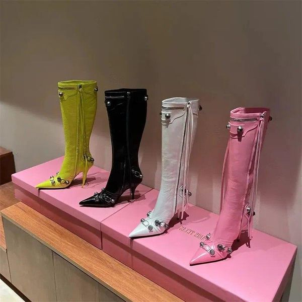 women's dermis stiletto knee length boots boots tassel pointed locomotive stud buckle embellished side zip boots luxury designer facto, Black
women's dermis stiletto knee length boots boots tassel pointed locomotive stud buckle embellished side zip boots luxury designer facto, Black