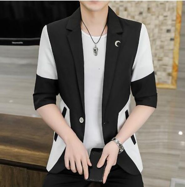 men's suits blazers men's summer plaid splice thin jacket fashion casual slim suit coat 230705, White;black
men's suits blazers men's summer plaid splice thin jacket fashion casual slim suit coat 230705, White;black
