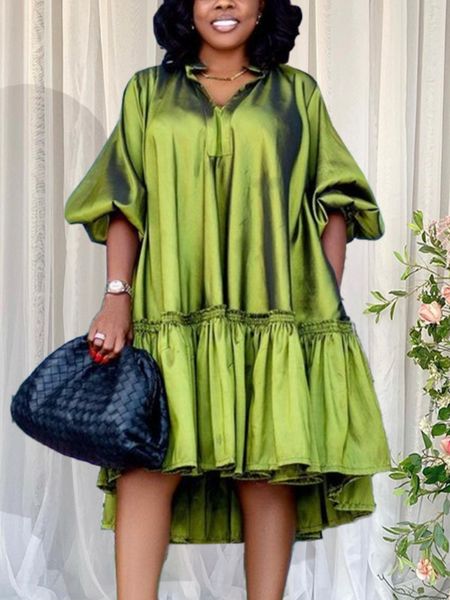 basic casual dresses summer women oversized dresses ruched luxury shiny shirt dress puffy short sleeve casual loose party club big size clot, Black;gray
basic casual dresses summer women oversized dresses ruched luxury shiny shirt dress puffy short sleeve casual loose party club big size clot, Black;gray
