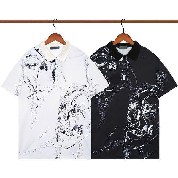 

2023 Designer Men's Polos Printed fashion Shirts Men Luxury Polos Casual Mens T Shirt Summer Breathable tees short sleeves Collar Asian Size M-2XL, White