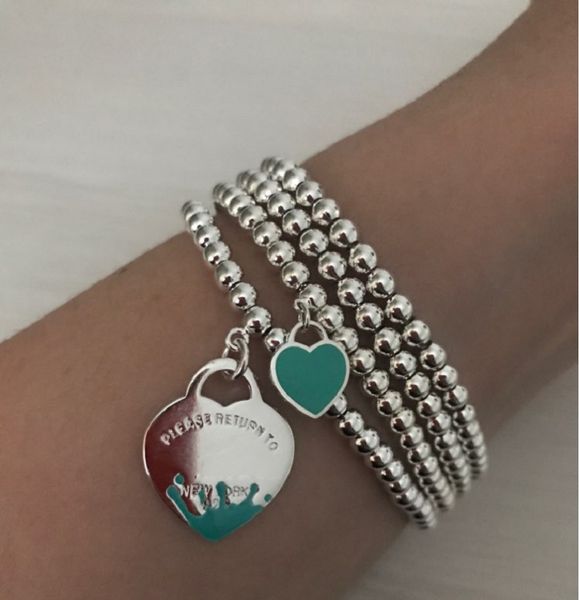925 silver heart beaded charm bracelet women couple strands beads chain love bracelets men splashed blue designer jewelry gift for girlfrien, Golden;silver
925 silver heart beaded charm bracelet women couple strands beads chain love bracelets men splashed blue designer jewelry gift for girlfrien, Golden;silver