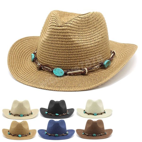 western cowboy cowgirl hat wide brim straw sun hat for men summer outdoor travel beach cap fisherman cap, Blue;gray
western cowboy cowgirl hat wide brim straw sun hat for men summer outdoor travel beach cap fisherman cap, Blue;gray