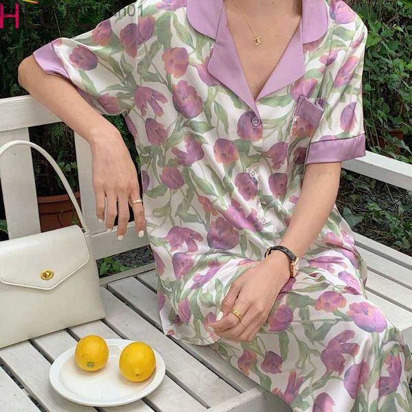 women's sleep lounge women's tulip printed silk satin nightwear summer evening dress trouser set satin set women's 2-piece sh
women's sleep lounge women's tulip printed silk satin nightwear summer evening dress trouser set satin set women's 2-piece sh