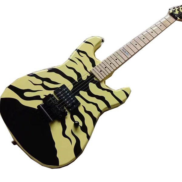 custom black tiger yellow electric guitar maple fingerboard flyod rose tremolo
custom black tiger yellow electric guitar maple fingerboard flyod rose tremolo