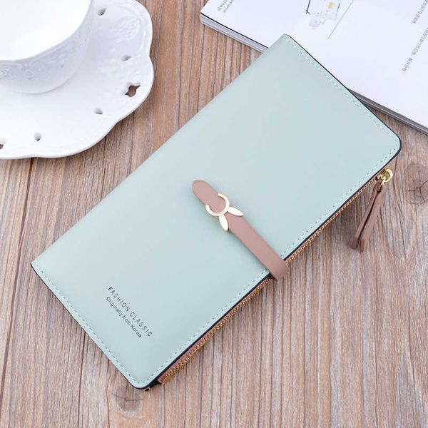 new women's wallet long korean student fashion zipper buckle thin wallet multi card soft wallet card bag
new women's wallet long korean student fashion zipper buckle thin wallet multi card soft wallet card bag