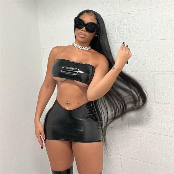 two piece dress aiiou women black faux leather erotic tube and short mini skirts set latex catsuit wetlook underwear intimates lingerie 2307, White
two piece dress aiiou women black faux leather erotic tube and short mini skirts set latex catsuit wetlook underwear intimates lingerie 2307, White