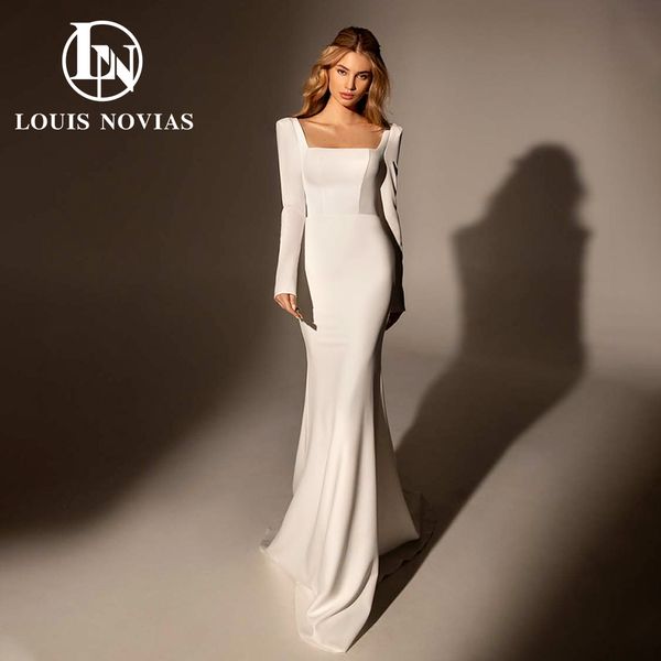 mermaid wedding dress 2023 long sleeve square collar backless satin dress for bride new arrival vestidos de novia, White
mermaid wedding dress 2023 long sleeve square collar backless satin dress for bride new arrival vestidos de novia, White
