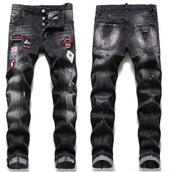 men more badge slim fit jeans straight leg washed fashion designer sreetwear painted biker men's denim pants trousers big size 896 76jb, Black
men more badge slim fit jeans straight leg washed fashion designer sreetwear painted biker men's denim pants trousers big size 896 76jb, Black