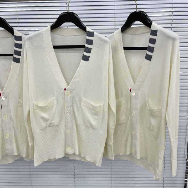 tb thom sweater new design neckline 4-bar striped fashion brand cardigans women loose v-neckautumn winter knitted sweaters, White;black
tb thom sweater new design neckline 4-bar striped fashion brand cardigans women loose v-neckautumn winter knitted sweaters, White;black