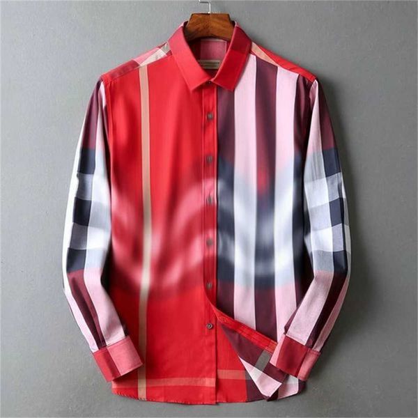 mens casual shirt designer geometric plaid fashion burbrery long sleeve polo neck single row button classic business cotton bur shirts h748, White;black
mens casual shirt designer geometric plaid fashion burbrery long sleeve polo neck single row button classic business cotton bur shirts h748, White;black