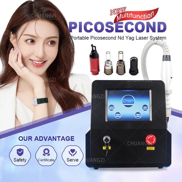 

portable picosecond tattoo removal laser machine q-switch nd yag for pigment removal laser for acne removal machine, Black